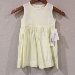 NEW Smiling Button Girls Sz 4T Neon Dots Pinny Dress 100%‎ Cotton